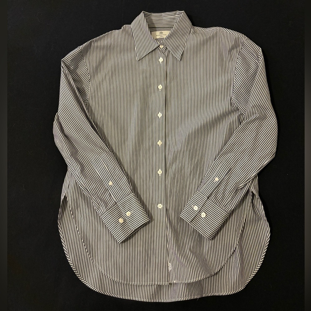 Babaton Black and White Striped Button Down Shirt